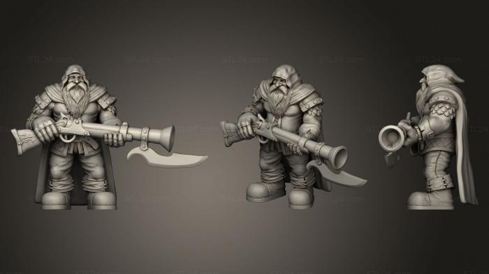 Military figurines (Dwarf Rifleman Standing, STKW_0877) 3D models for cnc