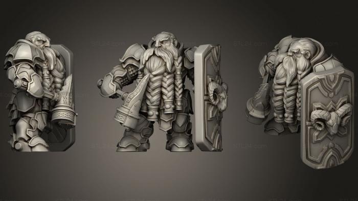 Military figurines (Dwarf White Beard, STKW_0880) 3D models for cnc