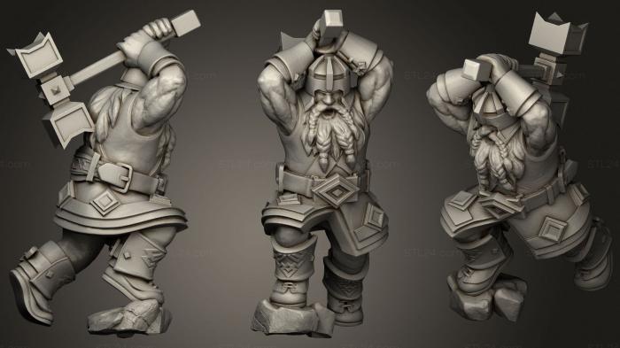 Military figurines (Dwarf with hammer, STKW_0881) 3D models for cnc