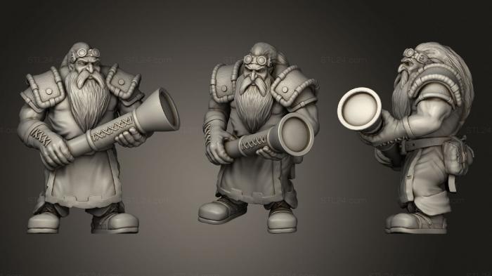 Military figurines (Dwarf with Spyglass, STKW_0882) 3D models for cnc