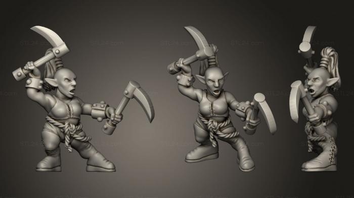 Military figurines (Female Gnome Monk, STKW_0947) 3D models for cnc