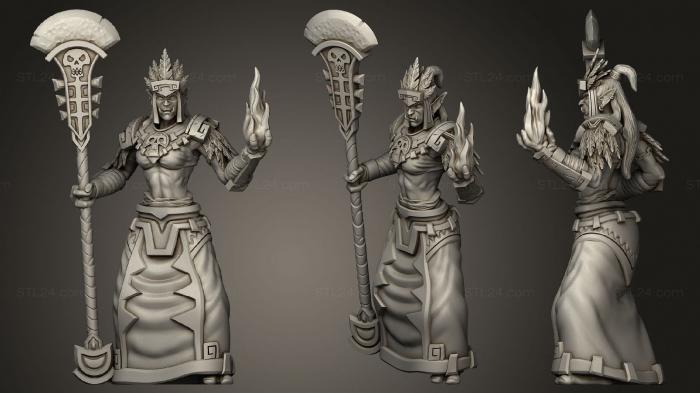 Military figurines (Female Priest with Staff, STKW_0948) 3D models for cnc