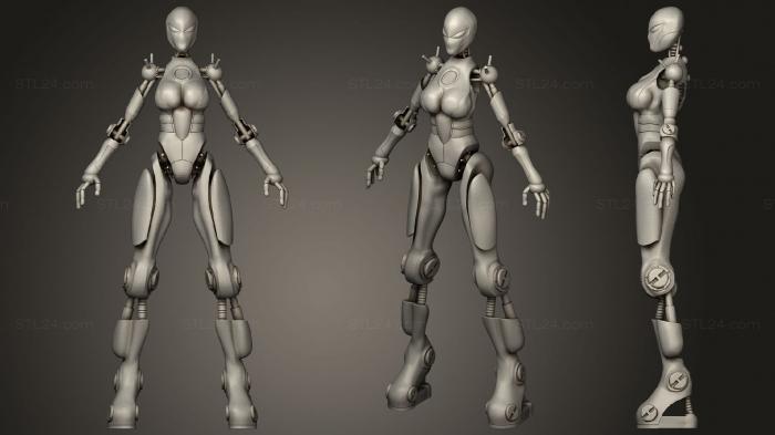 Статуэтки военные (Женщина-Робот 1, STKW_0949) 3D модель для ЧПУ станка