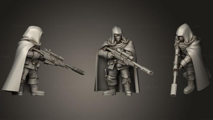 Military figurines (Feudal Guard Skirmisher Team Pose 1, STKW_0952) 3D models for cnc