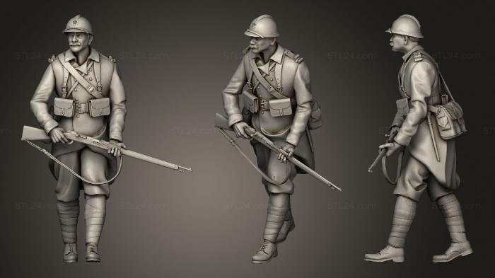 Military figurines (French soldier 1, STKW_0995) 3D models for cnc