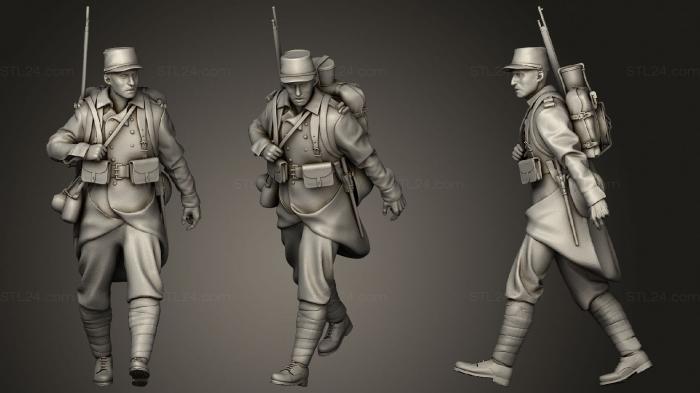 Статуэтки военные (Французский солдат первой мировой войны 1 1, STKW_1000) 3D модель для ЧПУ станка