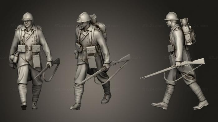 Military figurines (French soldier ww1 2, STKW_1001) 3D models for cnc
