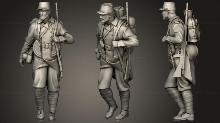 Military figurines (French soldier ww1 3, STKW_1002) 3D models for cnc