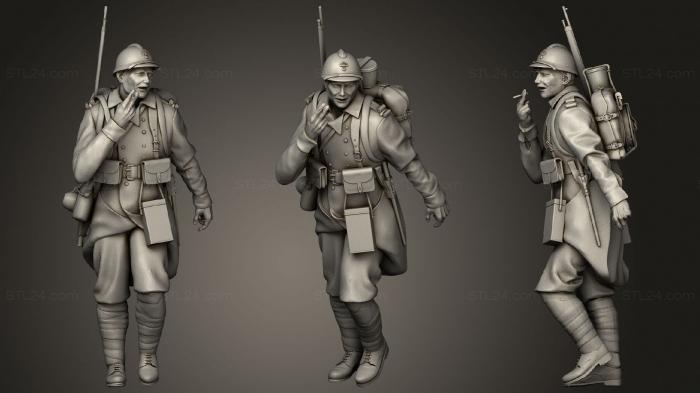 Military figurines (French soldier ww1 4, STKW_1003) 3D models for cnc