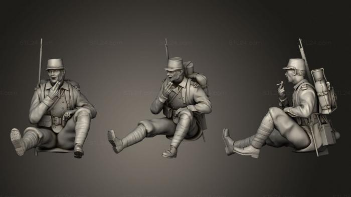 Military figurines (French soldies ww1 4, STKW_1008) 3D models for cnc