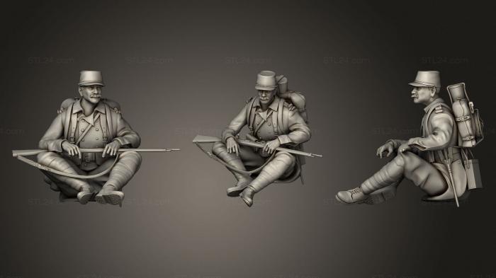 Military figurines (French soldies ww1 5, STKW_1009) 3D models for cnc