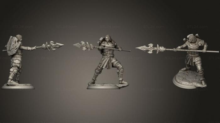 Military figurines (Galrian Master Of Spear And, STKW_1017) 3D models for cnc