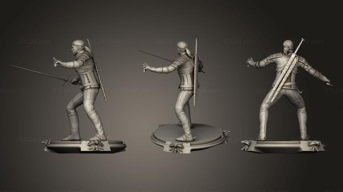 Military figurines (Geralt of Rivia The Witcher White Wolf, STKW_1030) 3D models for cnc