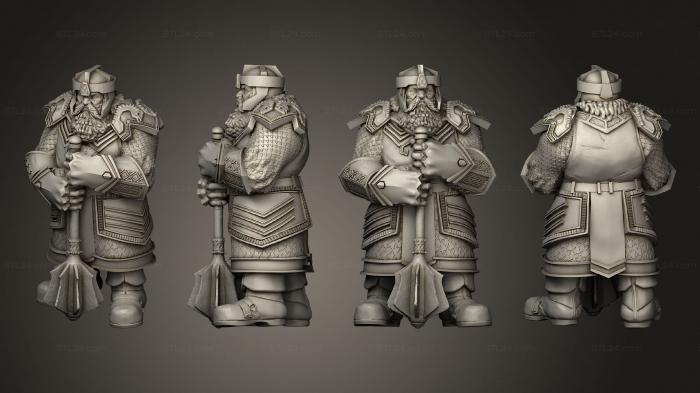Military figurines (Nordic Dwarf Mace, STKW_10337) 3D models for cnc