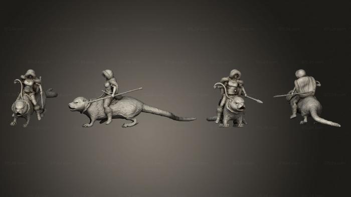 Military figurines (Northern Tribes Warrior Otter Rider Large, STKW_10346) 3D models for cnc