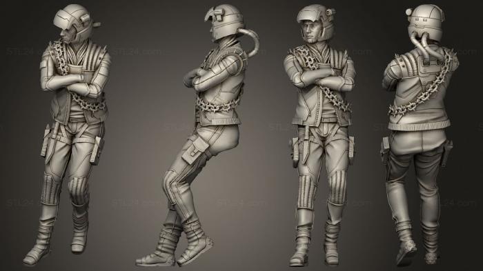 Military figurines (Old School Biker Pose 2, STKW_10588) 3D models for cnc