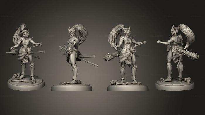 Military figurines (Oni Warrior Female, STKW_10611) 3D models for cnc