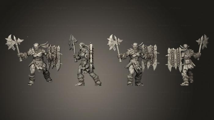 Military figurines (Orc Grunt Female Axe 003, STKW_10695) 3D models for cnc
