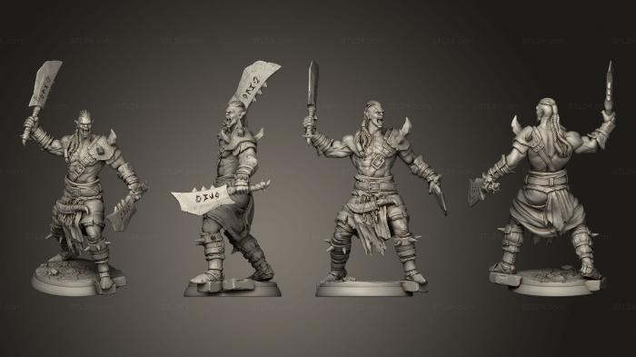 Military figurines (orc warrior 1, STKW_10718) 3D models for cnc