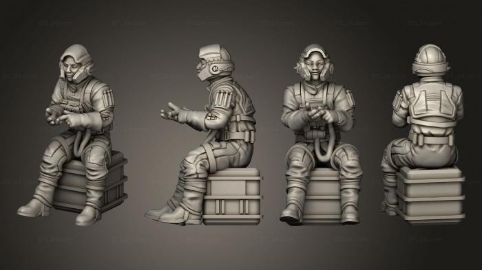 Military figurines (paratrooper 08, STKW_10846) 3D models for cnc
