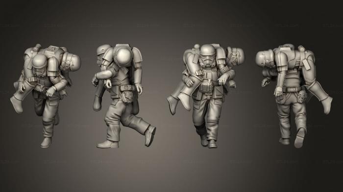 Military figurines (paratrooper 21, STKW_10859) 3D models for cnc