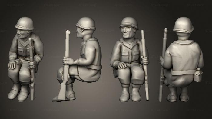 Military figurines (Passager assis 02, STKW_10864) 3D models for cnc