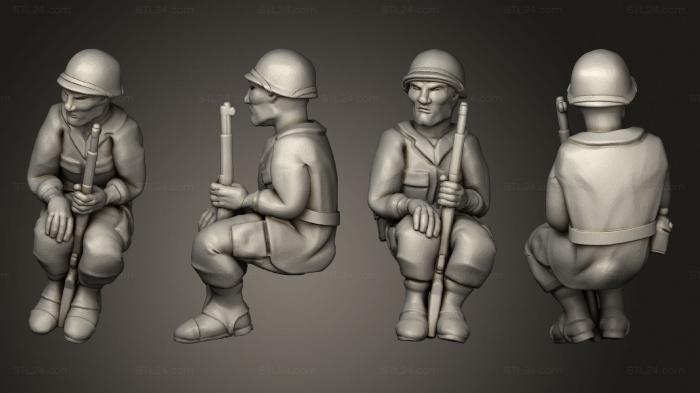 Military figurines (Passager assis 03, STKW_10865) 3D models for cnc