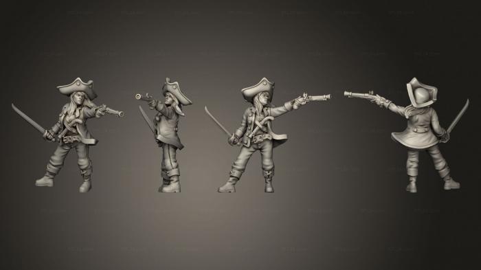 Статуэтки военные (Пиратка Энн Бонни 01, STKW_10938) 3D модель для ЧПУ станка