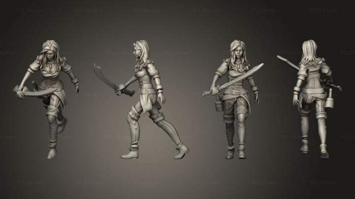 Military figurines (Pirate Female Sword, STKW_10958) 3D models for cnc