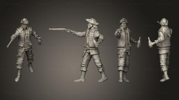 Military figurines (Pirate Marauder Shooting, STKW_10968) 3D models for cnc