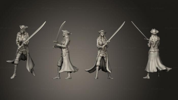 Military figurines (Pirate Quartermaster Battle, STKW_10999) 3D models for cnc