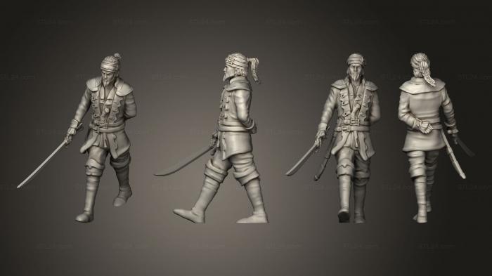 Military figurines (Pirate Sailing Master Dueling, STKW_11003) 3D models for cnc