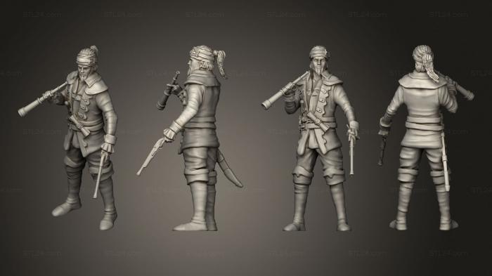 Military figurines (Pirate Sailing Master Navigating, STKW_11005) 3D models for cnc