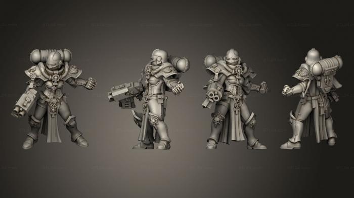 Military figurines (Proxy battle nun with grenade and storm gun, STKW_11121) 3D models for cnc