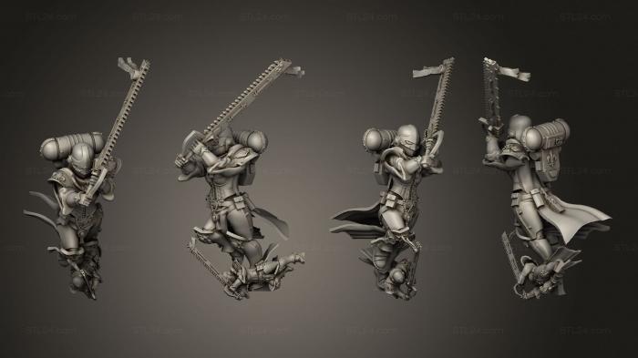 Military figurines (Proxy nun of battle with big chainsaw, STKW_11127) 3D models for cnc