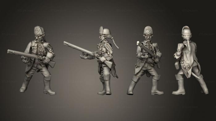 Military figurines (Prussian light infantry, STKW_11141) 3D models for cnc