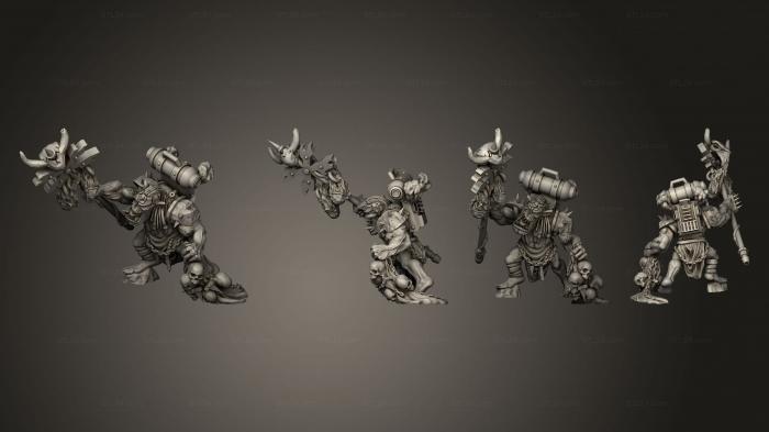 Military figurines (punk ork weirdboy, STKW_11145) 3D models for cnc