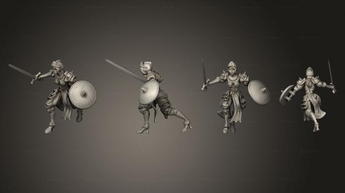 Military figurines (Queens Knight Attacking, STKW_11188) 3D models for cnc