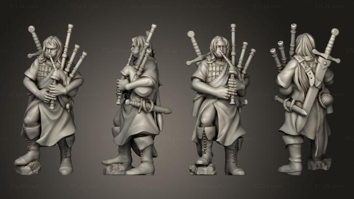 Military figurines (QUESTING KNIGHT MUSICIAN, STKW_11191) 3D models for cnc