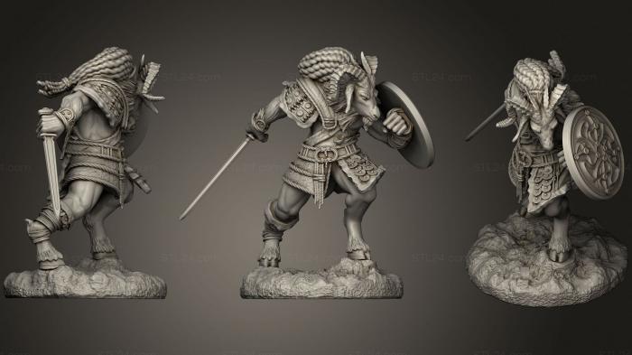 Military figurines (Goatmen 3, STKW_1121) 3D models for cnc