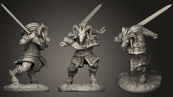 Military figurines (Goatmen 5, STKW_1123) 3D models for cnc