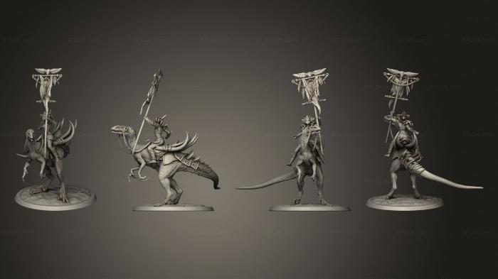 Military figurines (Raptor Look Left Banner 01, STKW_11260) 3D models for cnc