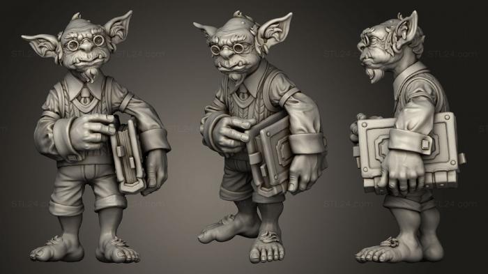 Military figurines (Goblin librarian, STKW_1130) 3D models for cnc