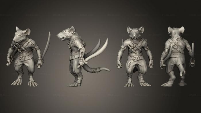 Military figurines (Rat Warrior, STKW_11302) 3D models for cnc