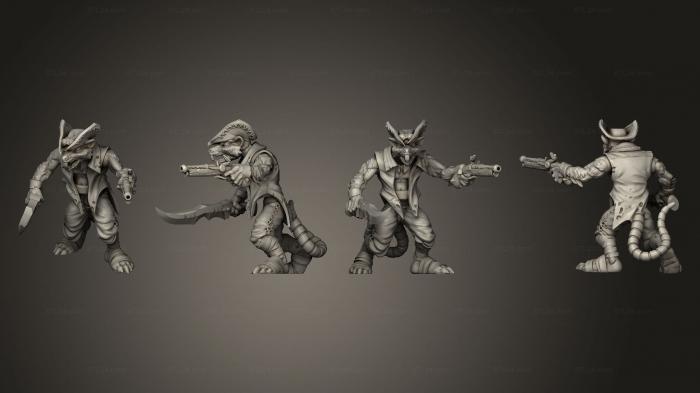 Military figurines (Ratfolk Gunslingers 02, STKW_11312) 3D models for cnc
