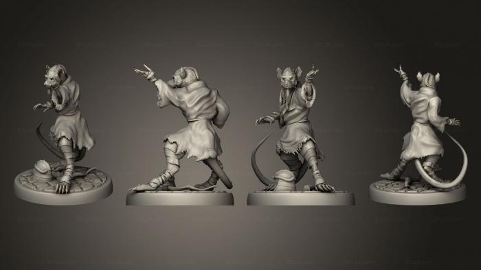 Military figurines (Ratfolk Sensei Fighting, STKW_11315) 3D models for cnc