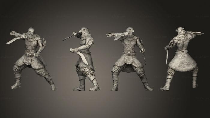Military figurines (Raven Tribe Hunter Attacking, STKW_11340) 3D models for cnc
