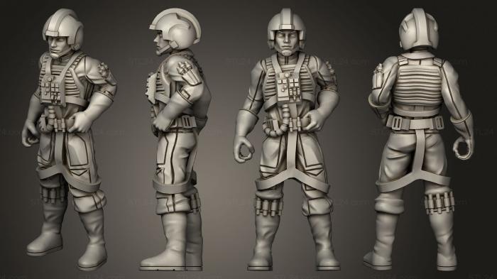 Military figurines (Rebel Pilot 01, STKW_11361) 3D models for cnc