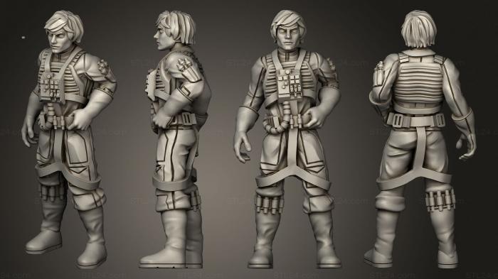 Military figurines (Rebel Pilot 03, STKW_11363) 3D models for cnc