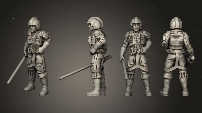 Military figurines (Rebel Pilot, STKW_11364) 3D models for cnc